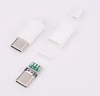 Штекер USB Type-C, на кабель, белый