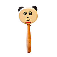 Jinbao JB148P Кастаньеты деревянные с ручкой, 15 см, дизайн панда (1шт)