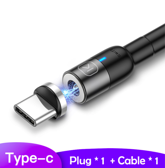 Магнітний кабель KUULAA Type-C Black 1 M