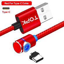 Магнітний Type-C кабель TOPK AM51 Red