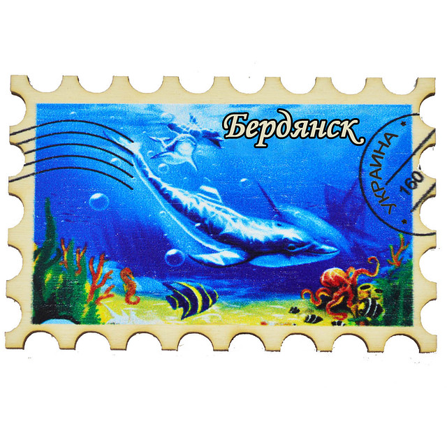 Магніт "Марка" дельфін Бердянськ