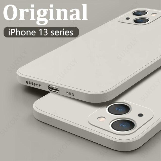 Чохол для iphone 13 Silicone Liquid Case Begie White