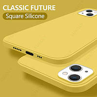 Чохол для iphone 13 Silicone Liquid Case Yellow