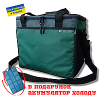 Сумка холодильник 35л Topturism Green термосумка для еды с аккумулятором холода 38x29x32см