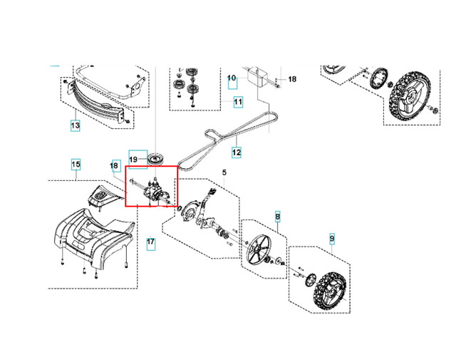 Трансмиссия передняя для газонокосилки Husqvarna LC 353AWD
