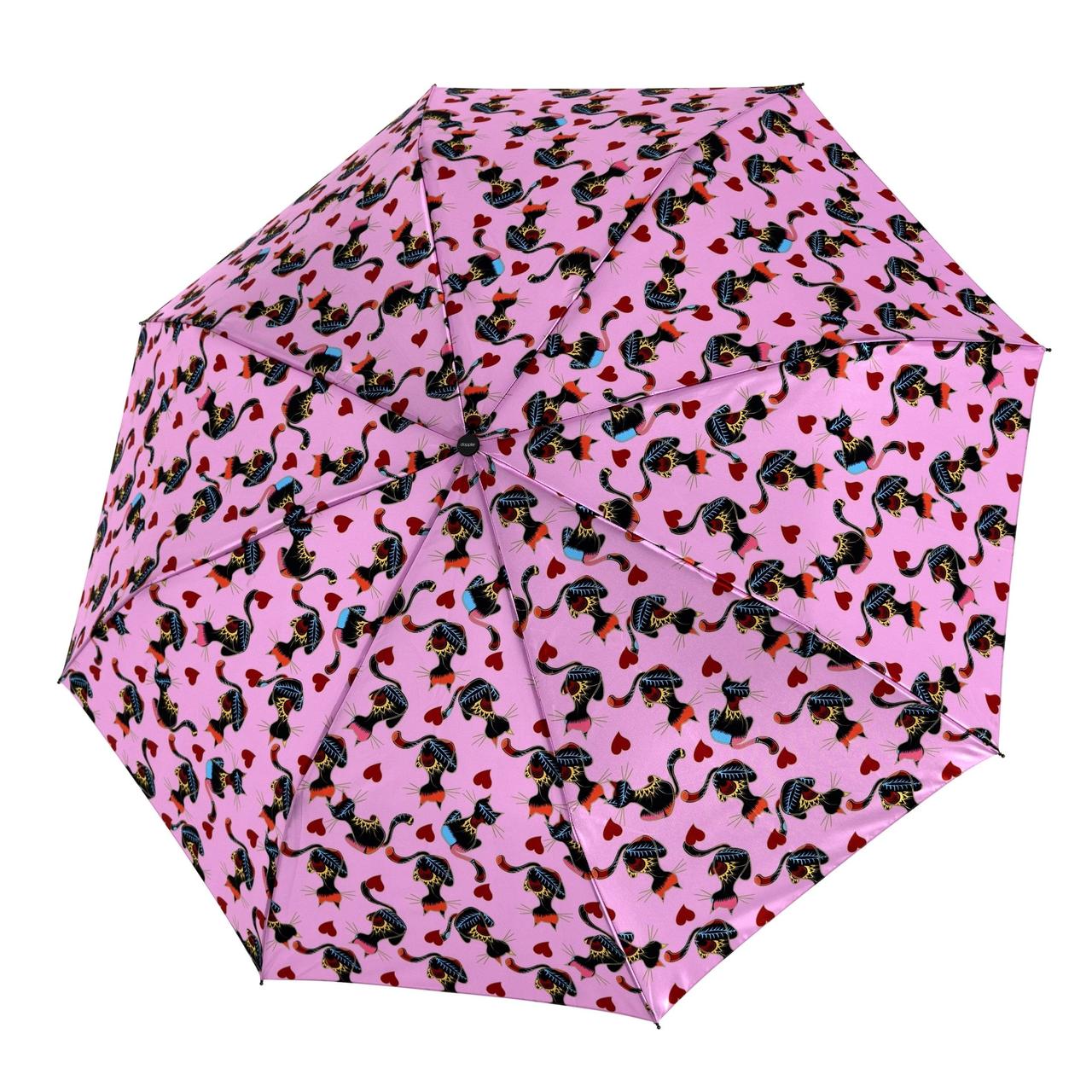 Жіночий зонтик Doppler атласний з котиками ( повний автомат ), арт. 746165 SC