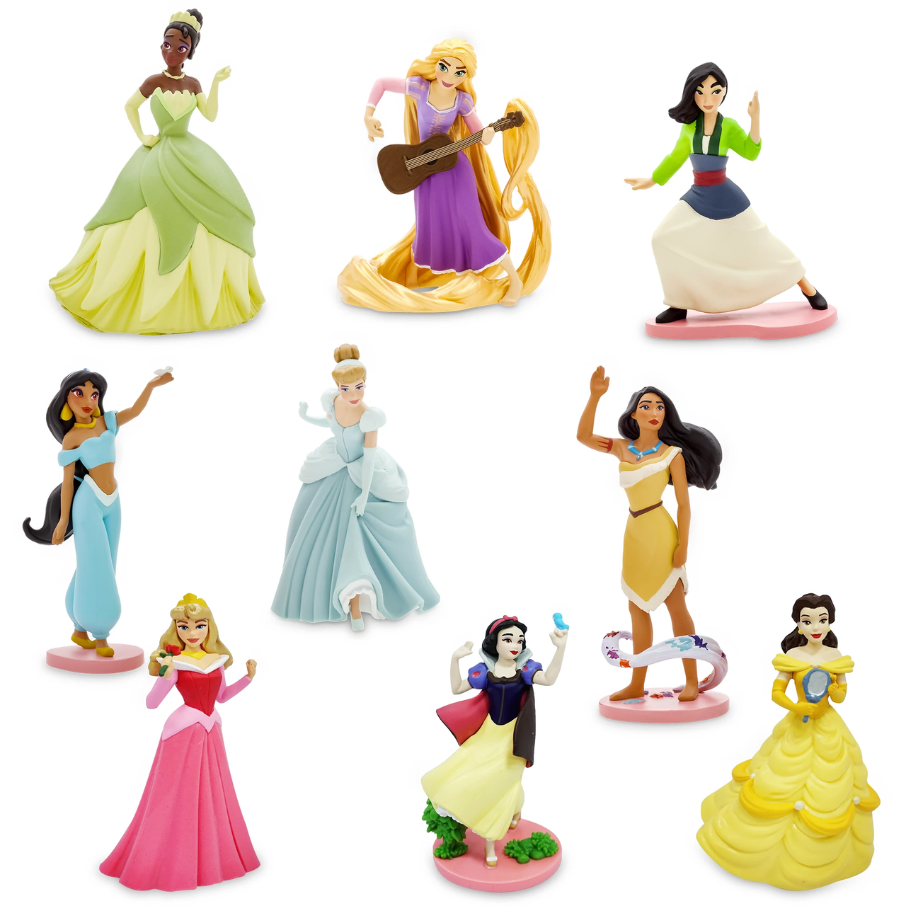 Набір фігурок з 9 принцес (Рапунцель, Бель, Аврора, Попелюшка, Білосніжка, Покахонтас, Тіана) Disney