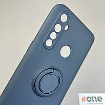 Чохол для Realme 6i матовий з кільцем підставкою щільний чохол на телефон реалмі 6і темно-синій HRG, фото 5