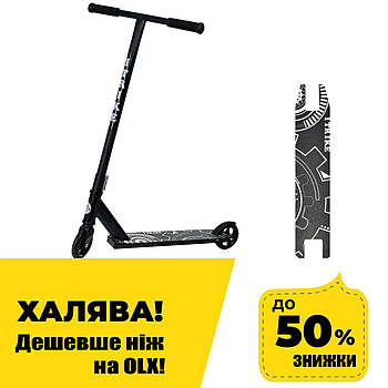 Дитячий трюковий самокат (колеса PU 110 мм, алюм+сталь) iTrike SR 2-066-6-B1 Чорний