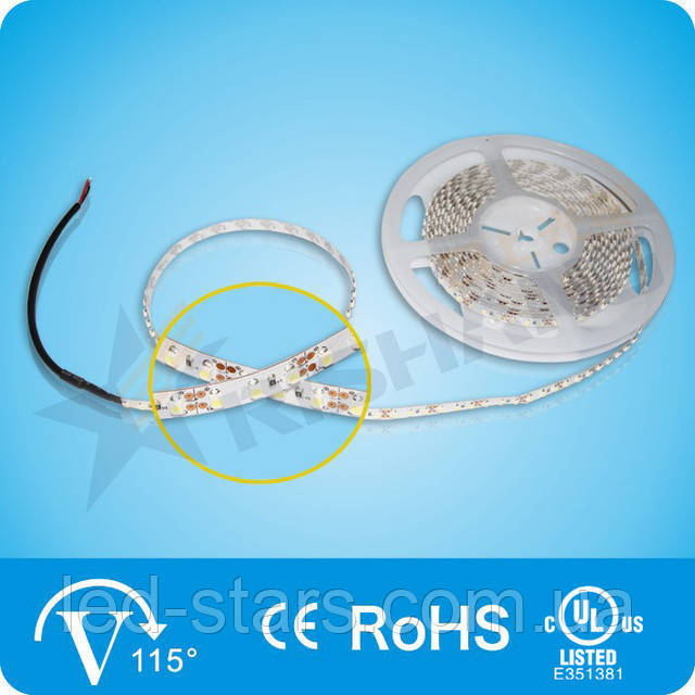 Жовта SMD3528 (120 LED/м) 585-590nm (8.0W/м) IP33 Indoor Rishang