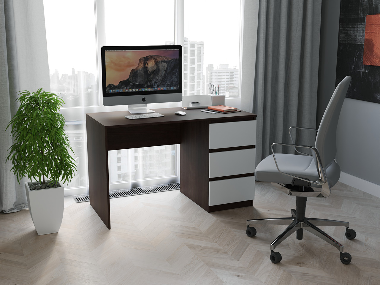 Стол Письменный с Ящиками, для Ноутбука и Компьютера Без Ручек FHT-224 ...