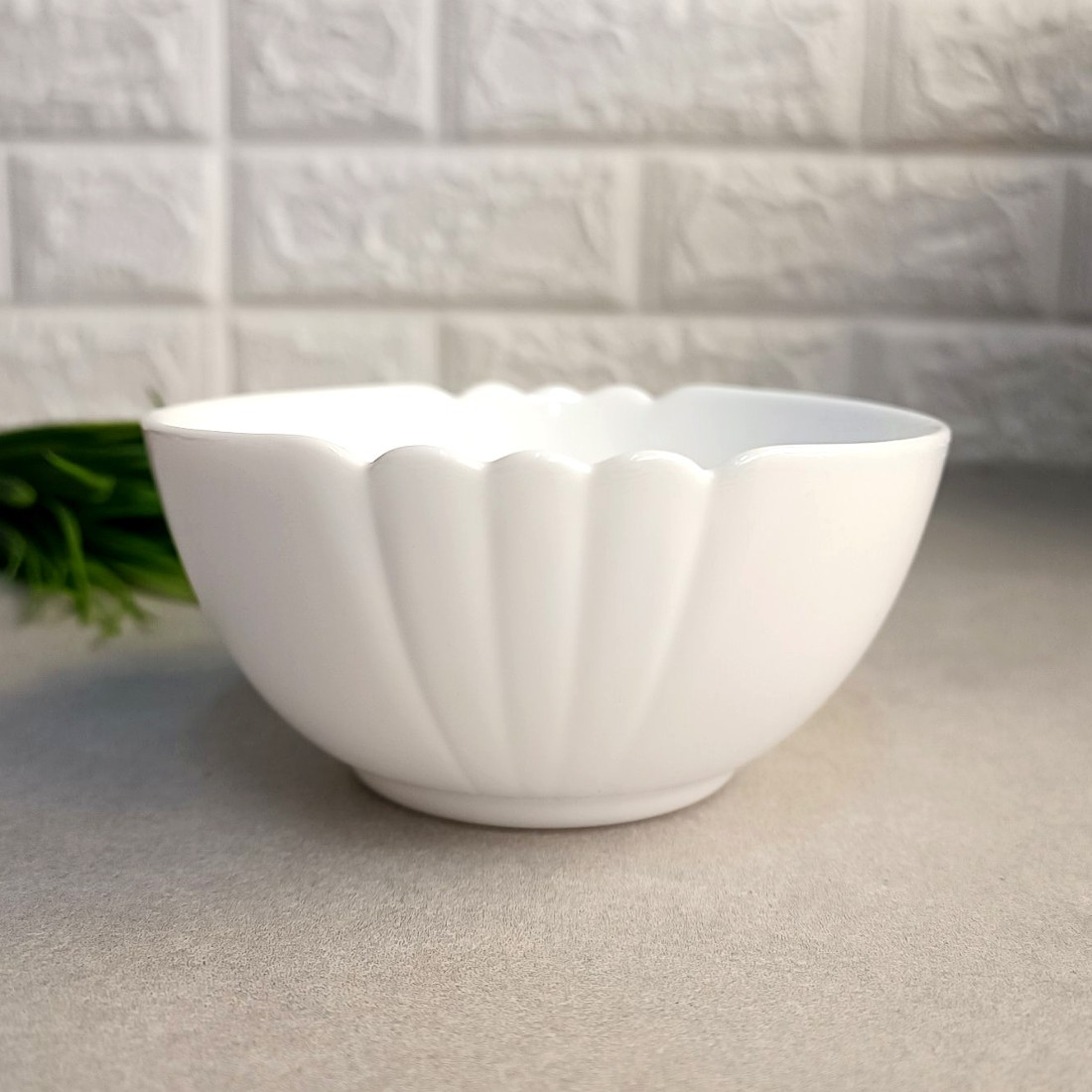 Круглый белый салатник из стеклокерамики 12 см Luminarc Lotusia White ...