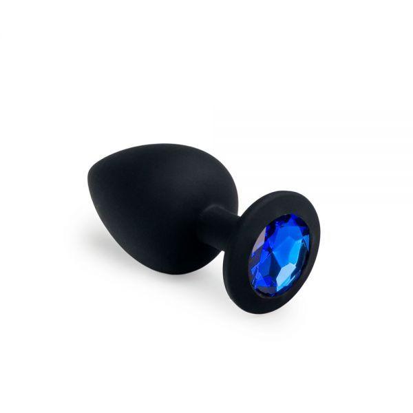 Анальна пробка, Black Silicone Sapphire, L, фото 1