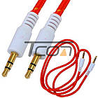 Шнур штекер 3,5 мм стерео-штекер 3,5 мм стерео, 1метр, червоний
