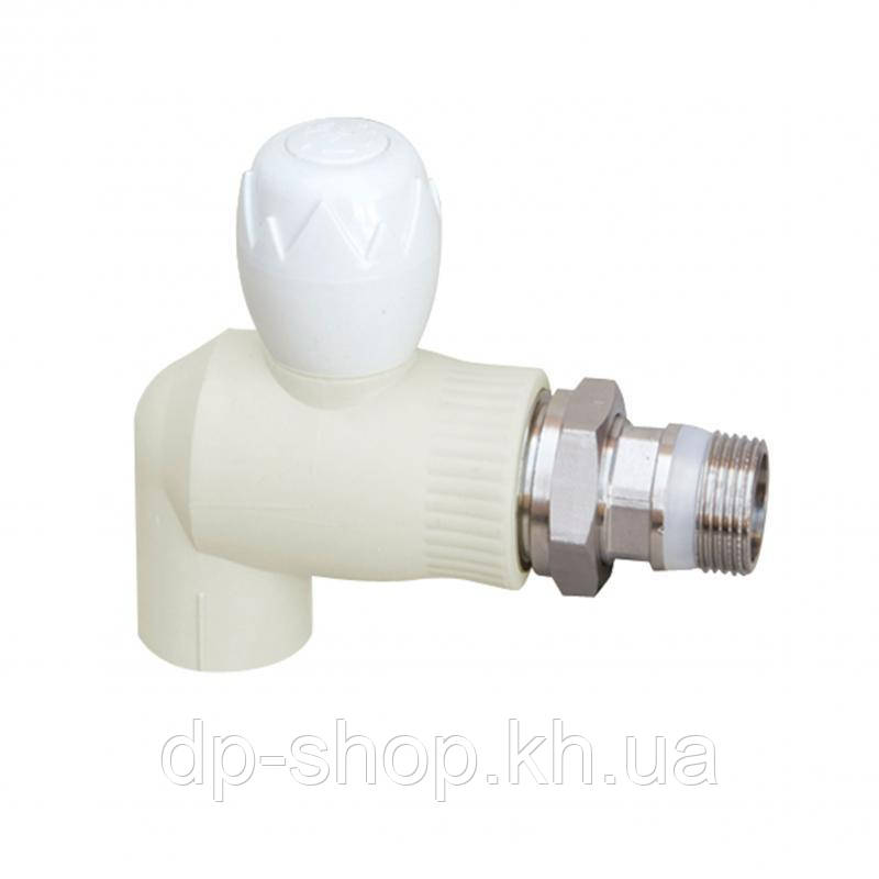 Кран кульовий радіаторний PPR Blue Ocean 20х1/2" кутовий, фото 1
