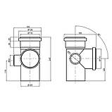 Хрестовина каналізаційна TA Sewage 110х110х110х50, 90° (ліва), фото 2