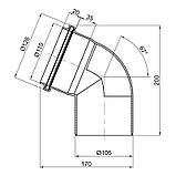 Коліно PPR каналізаційне TA Sewage 110, 67°, фото 2