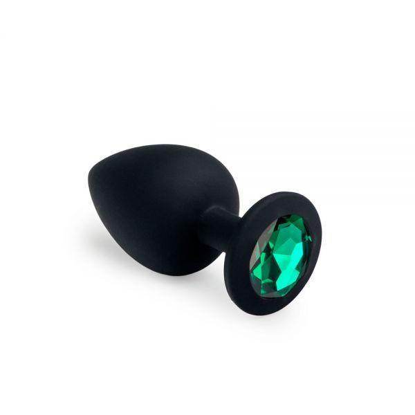 Анальна пробка, Black Silicone Emerald, L, фото 1