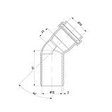 Коліно PPR каналізаційне TA Sewage 32, 45°, фото 2