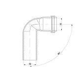 Коліно PPR каналізаційне TA Sewage 32, 90°, фото 2