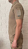 Тактична військова форма ( футболка поло COMBAT в кольорі койот + штани тактичні пісок) Відмінна якість., фото 8