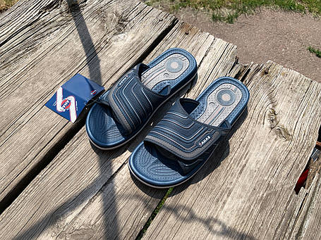 Чоловічі шльопанці SAHAB Сахаб Dk.Blue-Camel сині Оригінал, фото 1