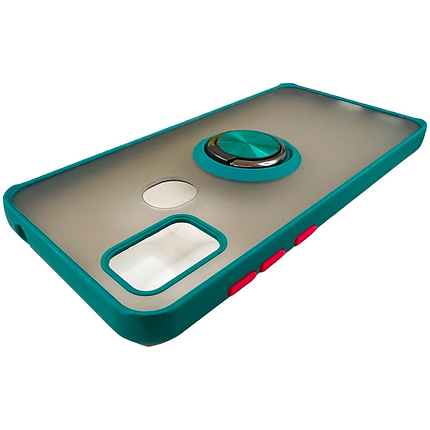 TPU чохол накладка Matte Ring Magnit для ZTE Blade A7S 2020 (на зті блейд а7с) темно-зелений, фото 2