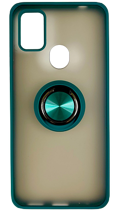 TPU чохол накладка Matte Ring Magnit для ZTE Blade A7S 2020 (на зті блейд а7с) темно-зелений, фото 1