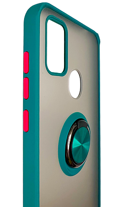TPU чохол накладка Matte Ring Magnit для ZTE Blade A7S 2020 (на зті блейд а7с) темно-зелений, фото 3