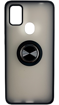 TPU чохол накладка Matte Ring Magnit для ZTE Blade A7S 2020 (на зті блейд а7с) чорний, фото 1