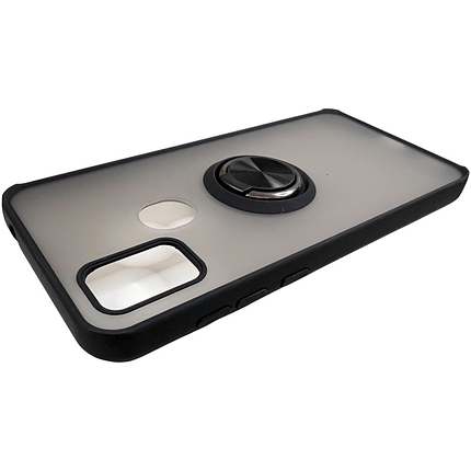 TPU чохол накладка Matte Ring Magnit для ZTE Blade A7S 2020 (на зті блейд а7с) чорний, фото 3