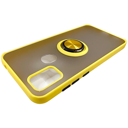 TPU чохол накладка Matte Ring Magnit для ZTE Blade A7S 2020 (на зті блейд а7с) жовтий, фото 3