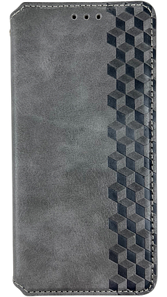 Шкіряний чохол книжка Cubic на ZTE Blade A71 (на зті блейд а71) сірий, фото 1