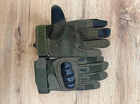 Тактичні рукавиці з пальцями Gloves FF 2 в кольорі олива, фото 6