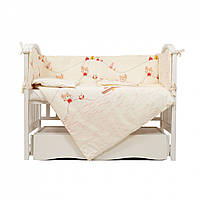 Детский постельный комплект для кроватки 6 эл Twins Eco Line 4090-E-010 Іndian summer red, беж/червоний