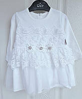 Белое нарядное платье для девочки р 56-74 см турция