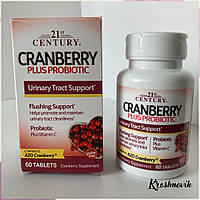 21 century Cranberry plus probiotic Журавлина з пробіотиками, 60 таблеток cranberry