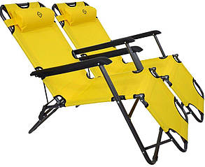 Комплект шезлонг лежак 2шт Bonro 180см жовтий