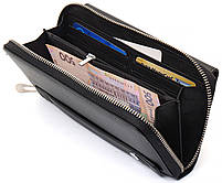 Чорний багатофункціональний гаманець-клатч із натуральної шкіри ST Leather ST027-1, фото 9