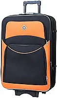 Чемодан дорожный текстильный на колесах Bonro (Бонро) Style (большой) черно-оранжевый (10012706)