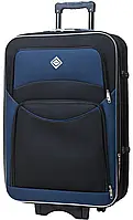 Чемодан дорожный текстильный на колесах Bonro (Бонро) Style (большой) черно-т.синий (10012707)