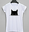 Жіноча футболка з принтом Кішки, розміри L-XXXL, кольори сірий, білий, бавовна, фото 5