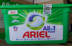 Капсули для прання Ariel 3in1 Mountain Spring 33 штуки