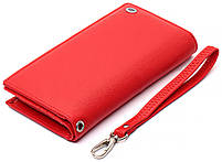 Червоний гаманець з натуральної шкіри з блоком для карт ST Leather ST1431, фото 4