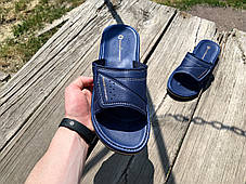 Чоловічі шльопанці на липучці SAHAB Сахаб Navy сині Оригінал, фото 2