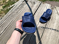 Чоловічі шльопанці на липучці SAHAB Сахаб Navy сині Оригінал, фото 3