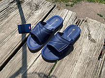 Чоловічі шльопанці на липучці SAHAB Сахаб Navy сині Оригінал, фото 4