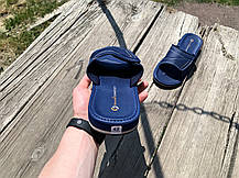 Чоловічі шльопанці на липучці SAHAB Сахаб Navy сині Оригінал, фото 5