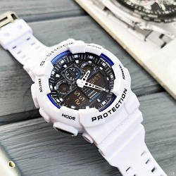 Годинник наручний Casio G-Shock GA-100 White-Blue-Black