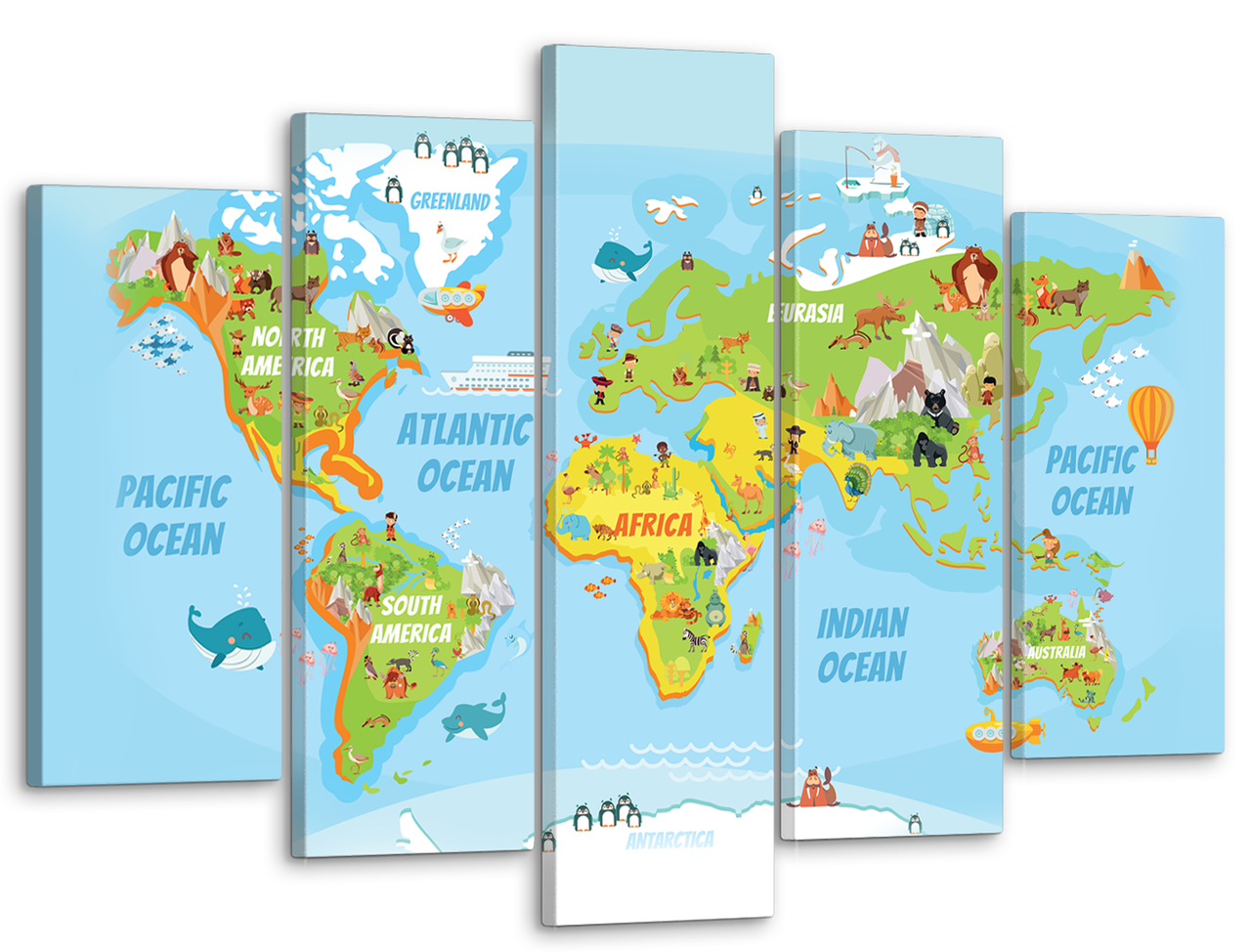 Модульная Картина Декор Карпаты Детская Карта Мира 80x125 См (MK50056 ...